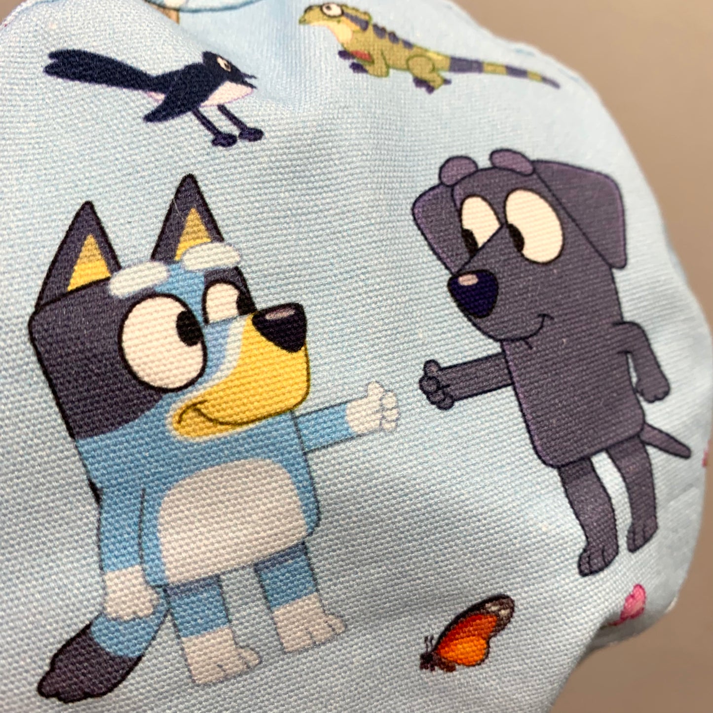 Teacups n Quilts- Outdoors Bluey & Friends Fabric Hat- Kids Size Small