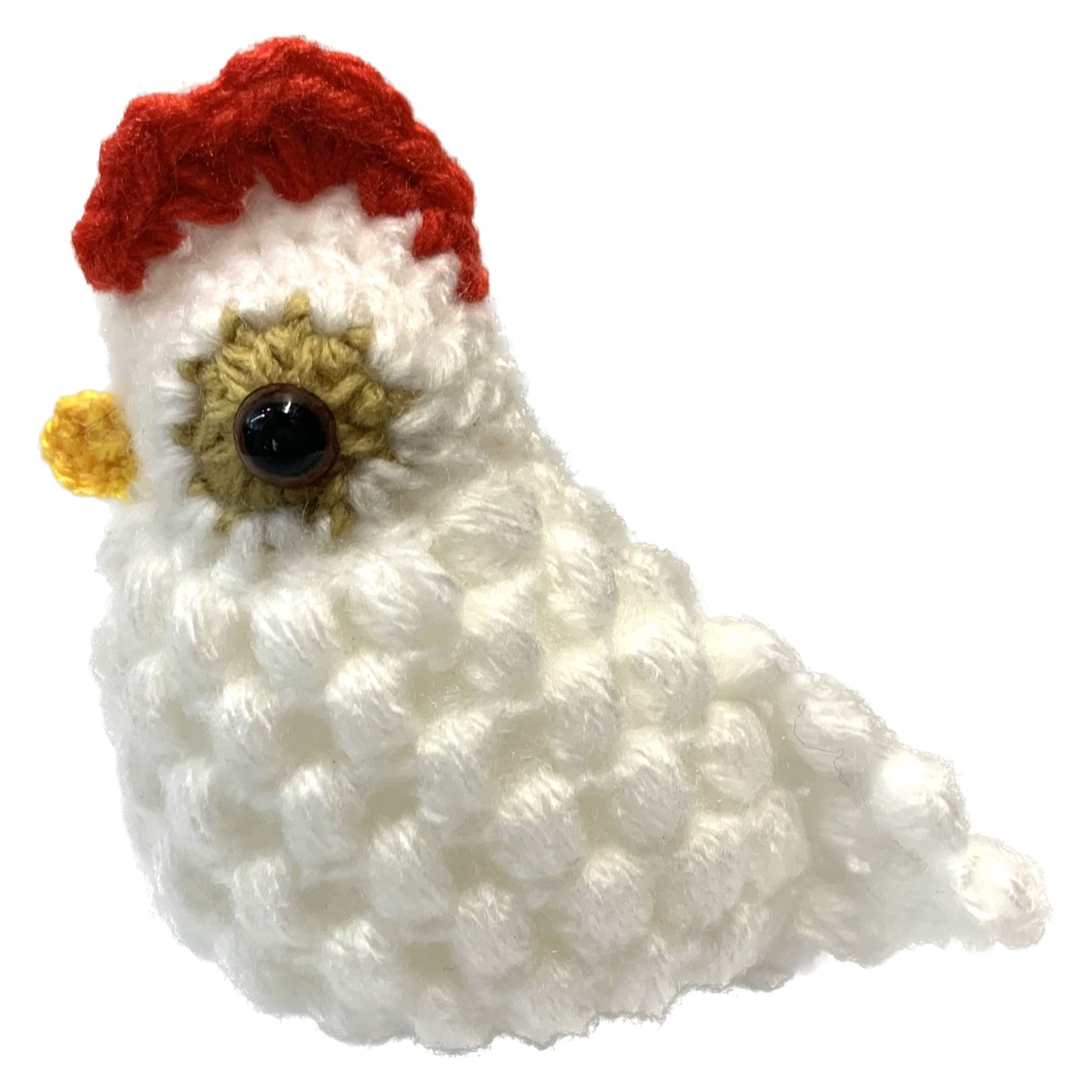 BEAKNITS- WHITE CROCHETED CHICKEN