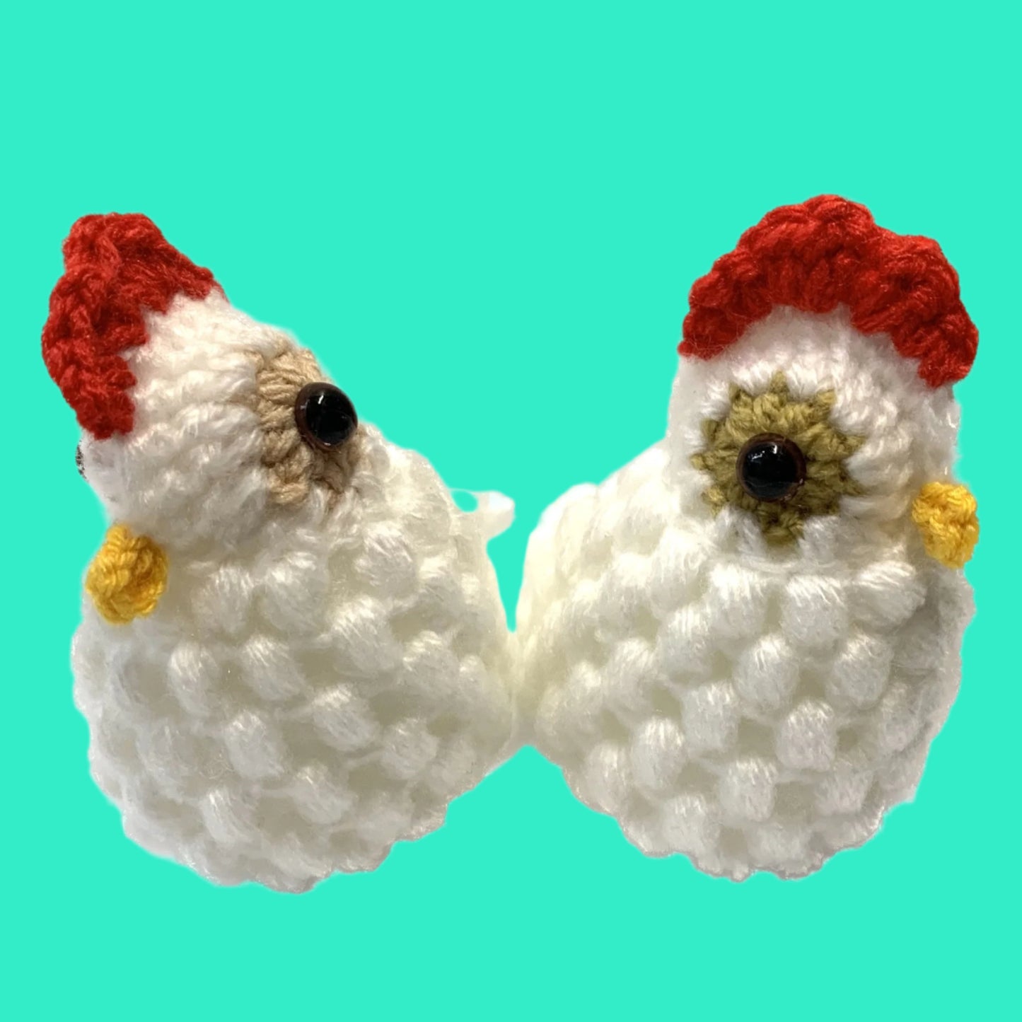 BEAKNITS- WHITE CROCHETED CHICKEN