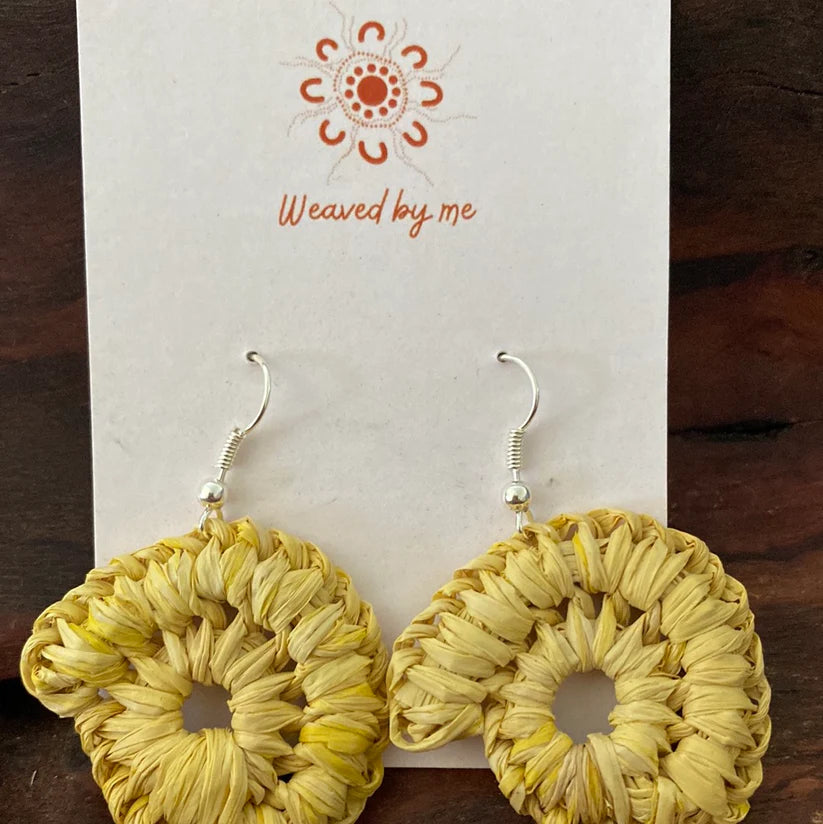 WEAVED BY ME - Indigenous Woven Earrings- Mini Weaves- Wattle