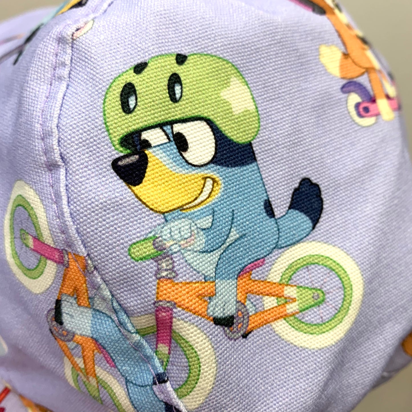 Teacups n Quilts- Wheelie Bluey & Bingo Fabric Hat- Kids Size Small