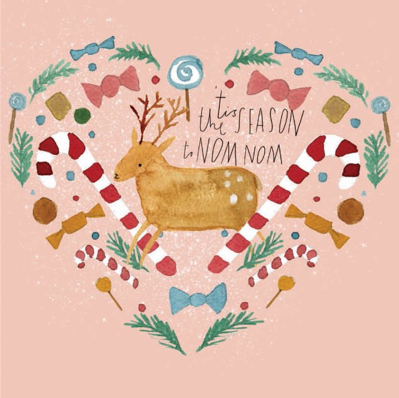 NUOVO - "Nom Nom Season" SMALL SQUARE GREETING CARD