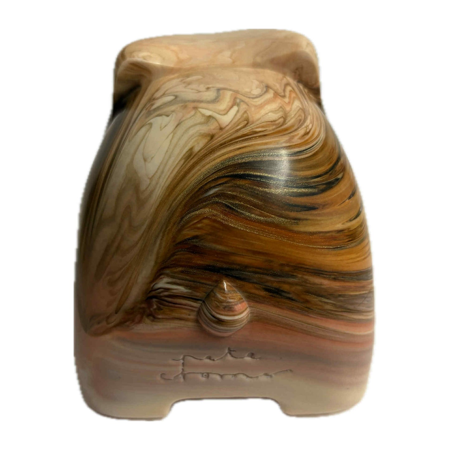 PETE CROMER - RESIN WOMBAT Natural #3 - Caramel Latte Swirl