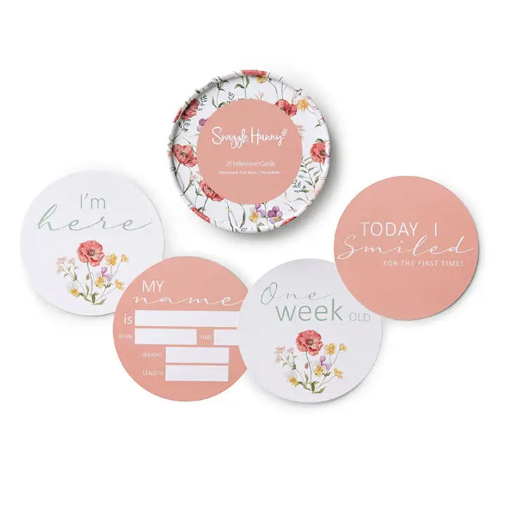 SNUGGLE HUNNY Meadow & Pink Sand Reversible Milestone Cards