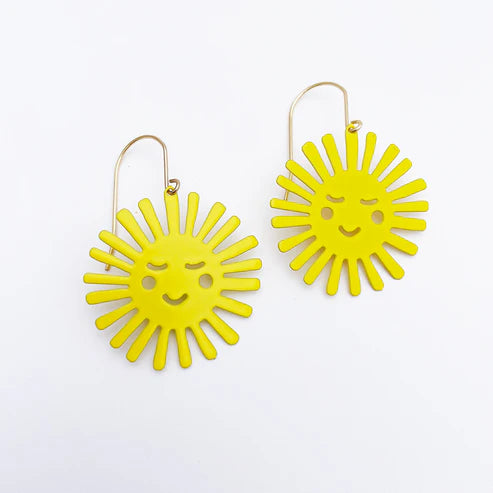 DENZ & CO - Mini Suns in Yellow - DANGLE EARRINGS