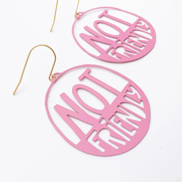 DENZ & CO- Not Friendly in Pink- DANGLE EARRINGS