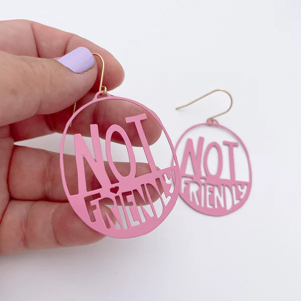 DENZ & CO- Not Friendly in Pink- DANGLE EARRINGS