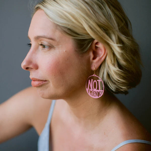 DENZ & CO- Not Friendly in Pink- DANGLE EARRINGS
