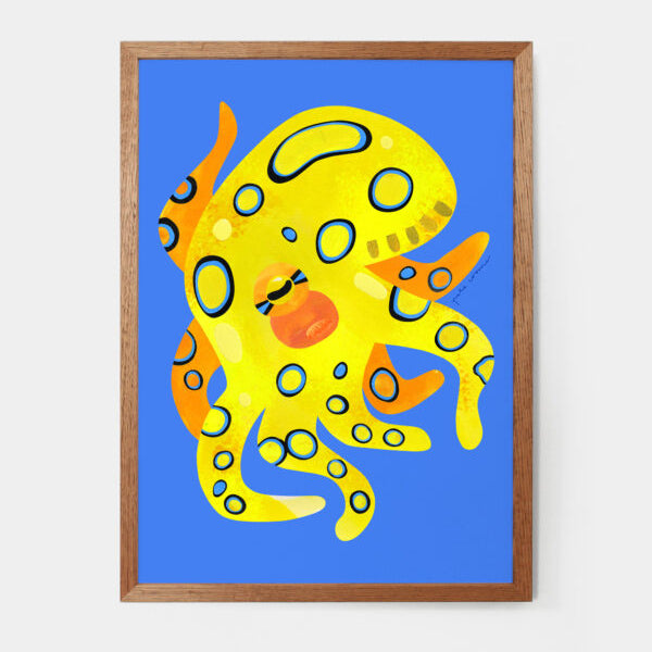 PETE CROMER - BLUE-RINGED OCTOPUS A4 FINE ART PRINT