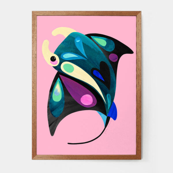 PETE CROMER - MANTA RAY A4 FINE ART PRINT
