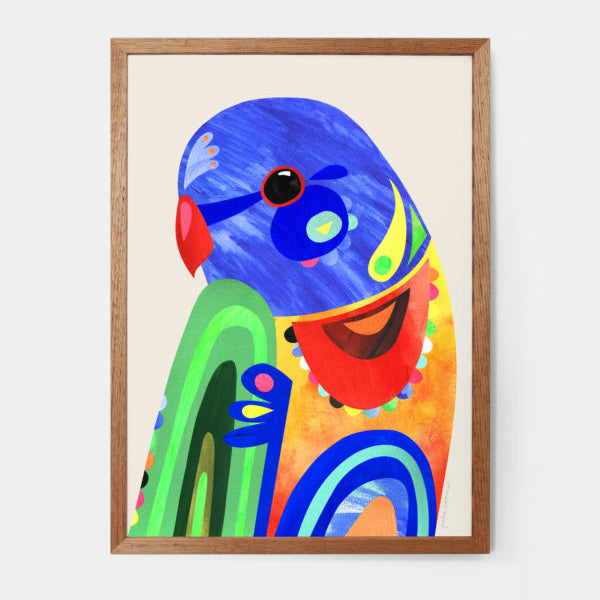 PETE CROMER - RAINBOW LORIKEET A4 FINE ART PRINT
