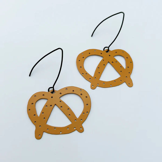 DENZ & CO- Midi Pretzel Earrings in Brown- DANGLE EARRINGS