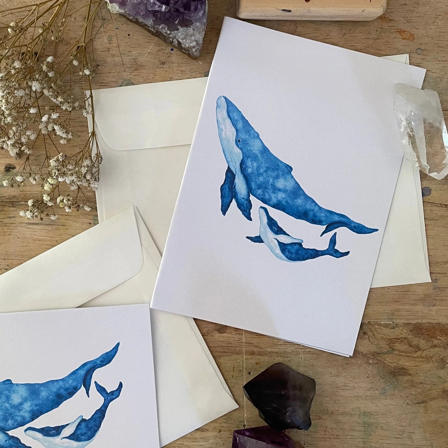 Shanna Trees Creations- Humpback Whales- Regular Greeting Card