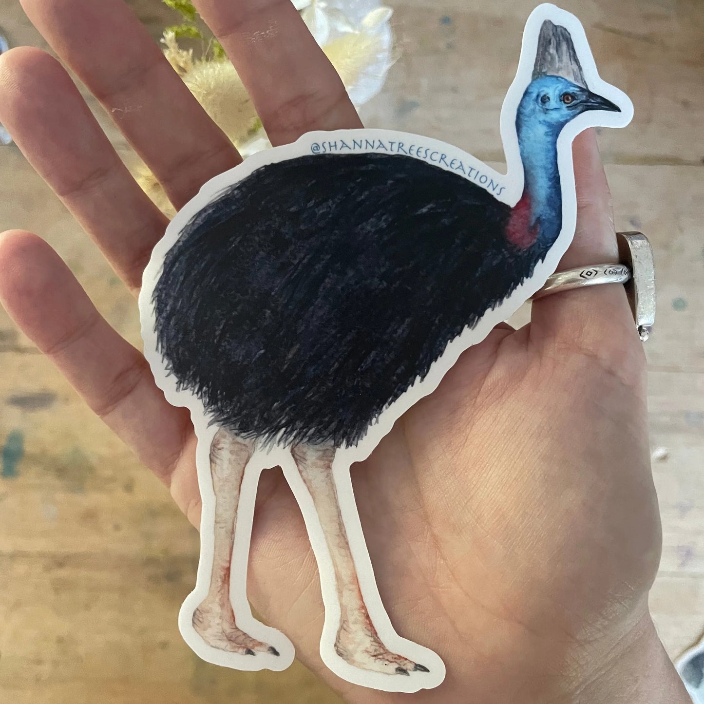 Shanna Trees Creations- Cassowary- Large Sticker