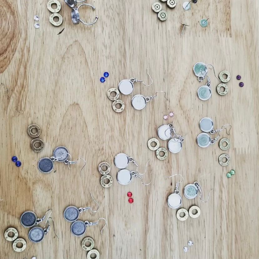 WILD BRASS- Small Studs- Purple Swarovski Crystal