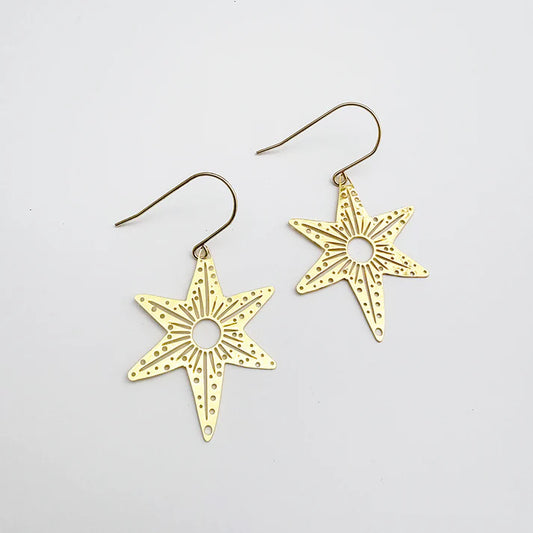 DENZ & CO- Midi Christmas Star earrings in Gold - DANGLE EARRINGS