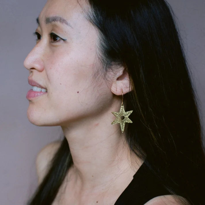 DENZ & CO- Midi Christmas Star earrings in Gold - DANGLE EARRINGS