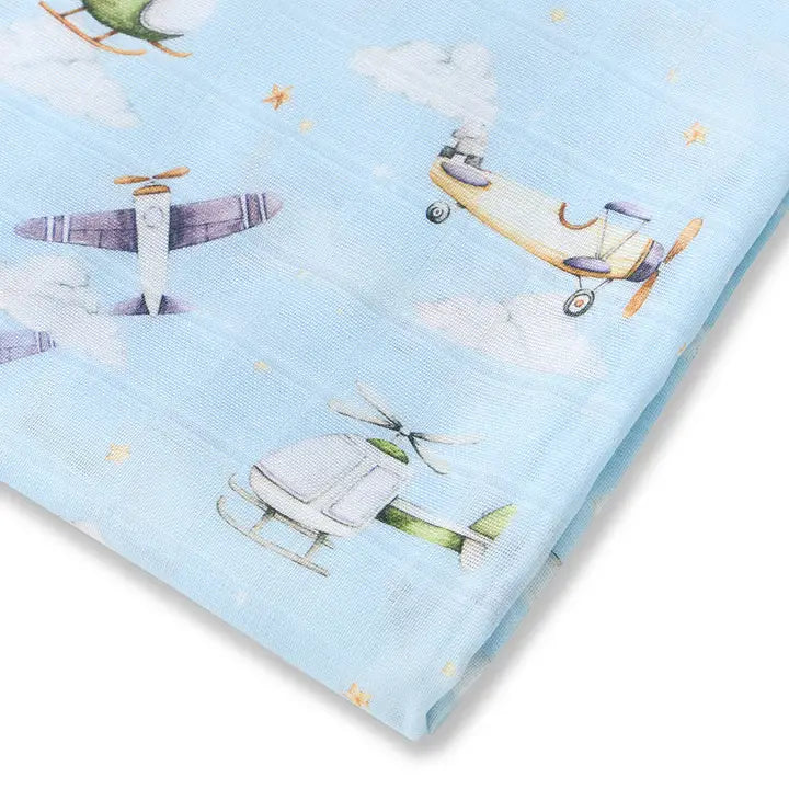 SNUGGLE HUNNY Taking Flight Organic Muslin Wrap