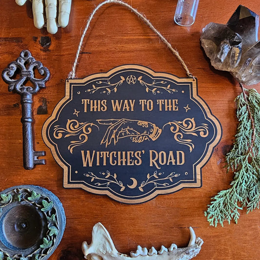 YISKA Witches' Road Sign