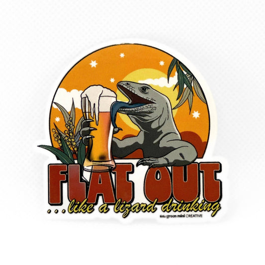 GREEN MINI CREATIVE- Flat Out like a Lizard Sticker