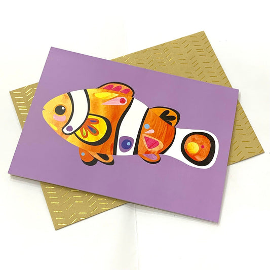 PETE CROMER - CLOWN FISH GREETING CARD