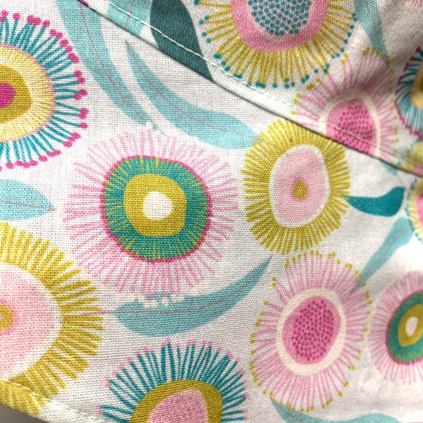 Teacups n Quilts- Pastel Gum Blossoms Fabric Hat - Adult Size