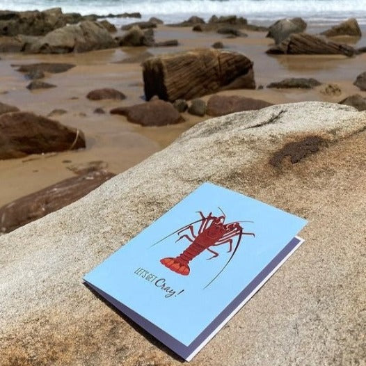 SAILFISH CREATIVE- "Let's Get Cray!" Crayfish/Lobster Greeting Card