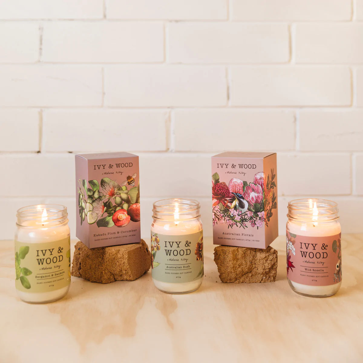 IVY & WOOD - Kakadu Plum & Cucumber Scented Candle 'Australiana' Collection