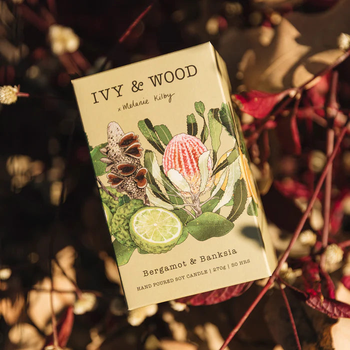 IVY & WOOD - Bergamot & Banksia Scented Candle 'Australiana' Collection