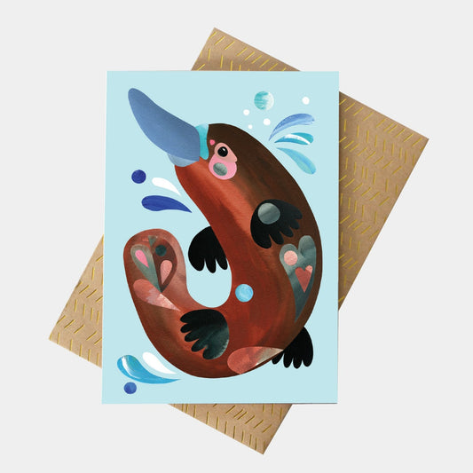 PETE CROMER - PLATYPUS GREETING CARD