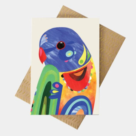 PETE CROMER - RAINBOW LORIKEET GREETING CARD