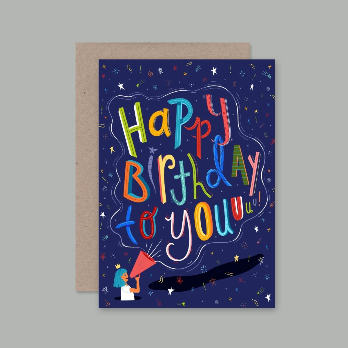 AHD - Birthday Shout- Blank Birthday Card