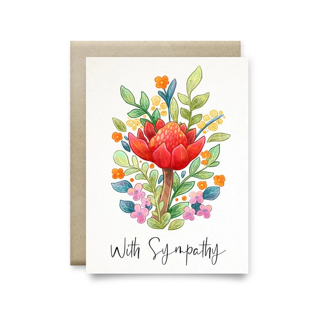 Stray Leaves- "With Sympathy" Recycled Greeting Card