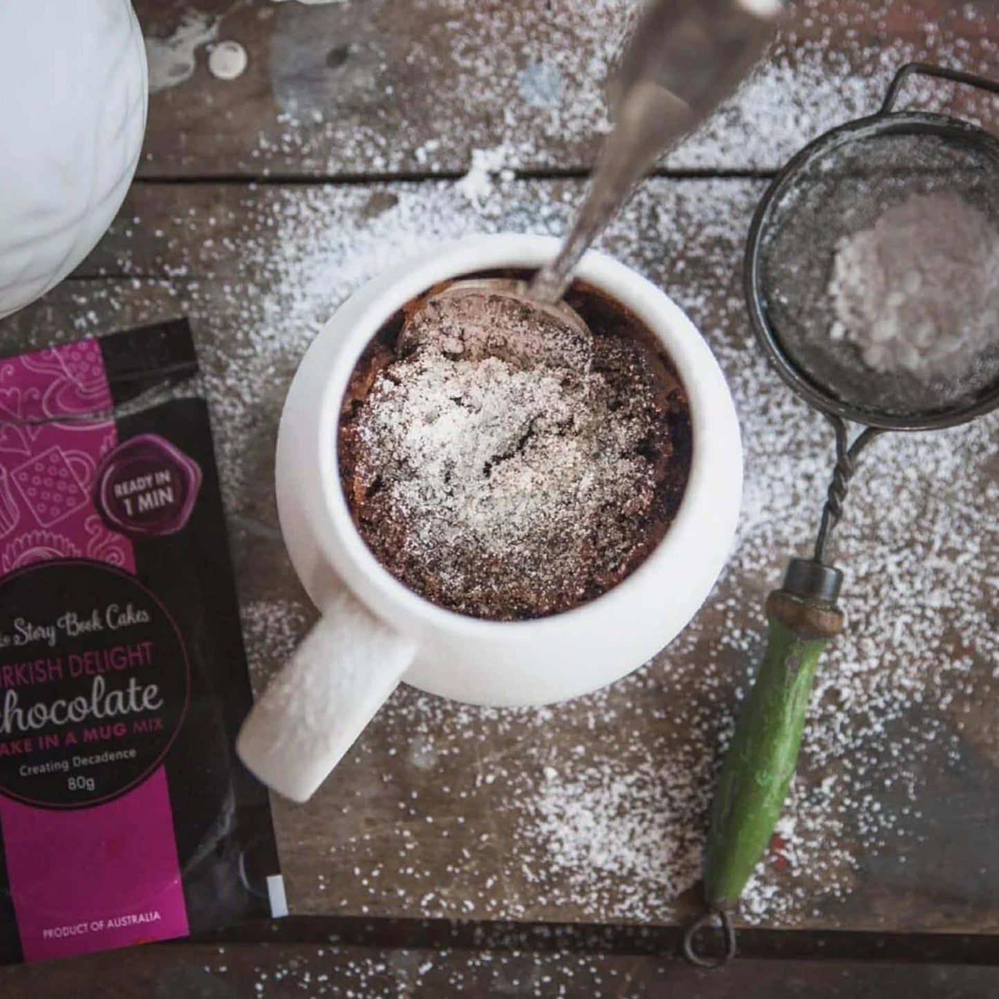 STORYBOOK CAKES - Turkish Delight Mud Cake in a Mug