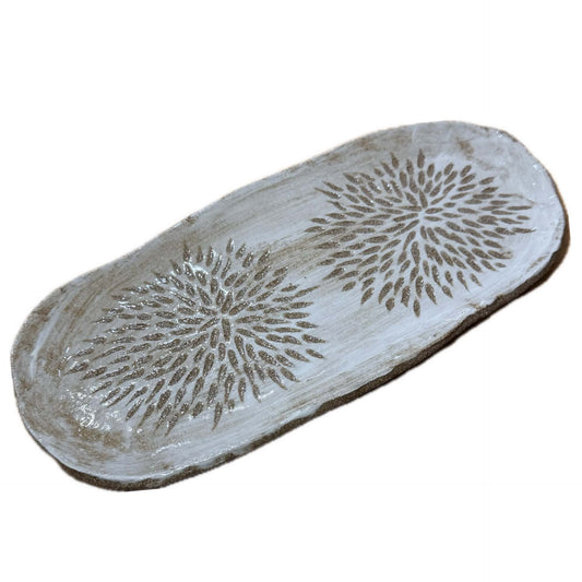 EARTH BY HAND- Hand Built "Twin Blooms" Platter