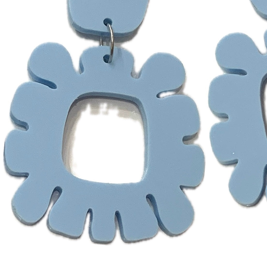 MAKIN' WHOOPEE - "Funky Flowers" - Statement Dangles - Powder Blue