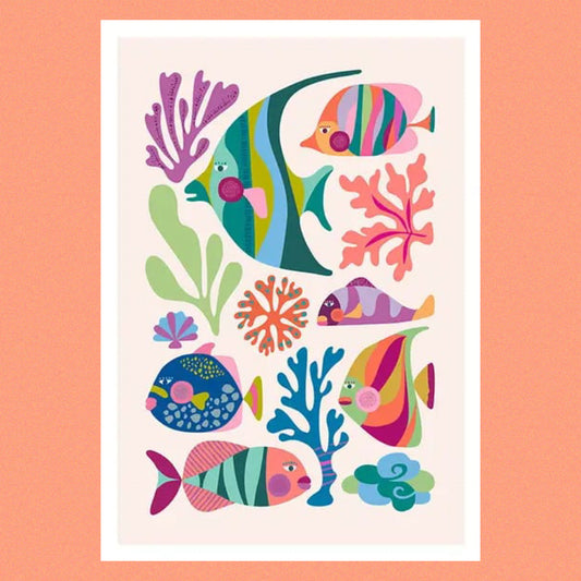 3 BIRDIES STUDIO- "Tropical Fish" A4 Art Print