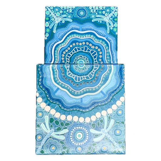 ART BY GAYLEE - Two Canvas Pair- Original Painting #2-Blue