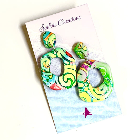 Sailvie Creations - Rainbow Reef Organic Stud Dangle Earrings