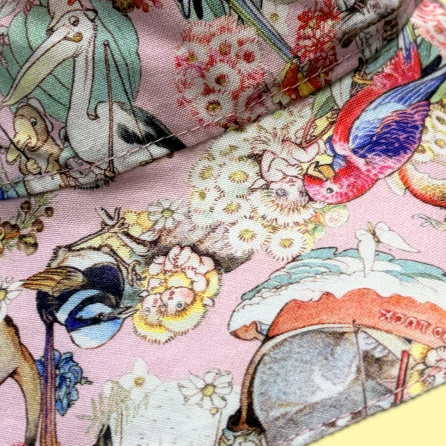 Teacups n Quilts - May Gibbs Fabric Hat - Koala Pink Background - Kids Size Medium