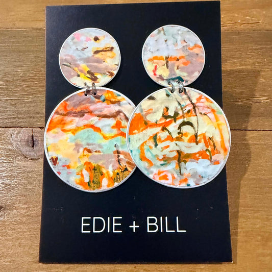 EDIE & BILL- RUBY MEGA DROP- Recycled Coffee Pod & Magazine Earrings