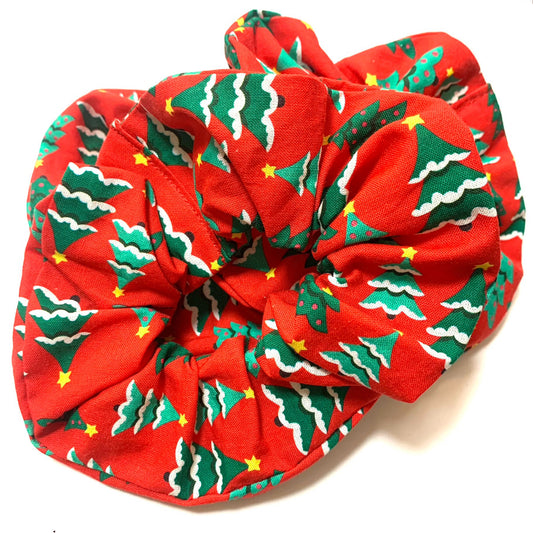 MAKIN' WHOOPEE - Jumbo "Christmas Trees in Red" Christmas Scrunchies