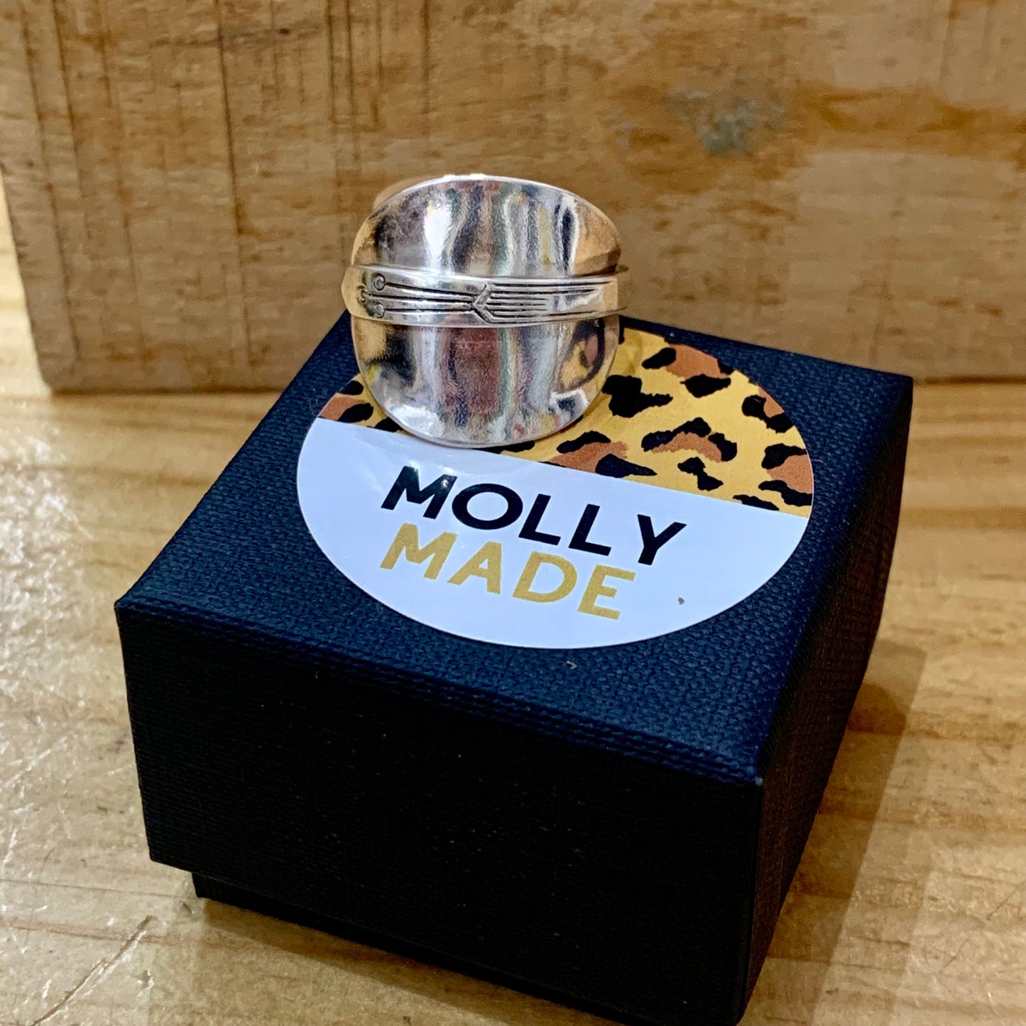 MOLLY MADE- Saddle Spoon Ring #5 - Squiggle