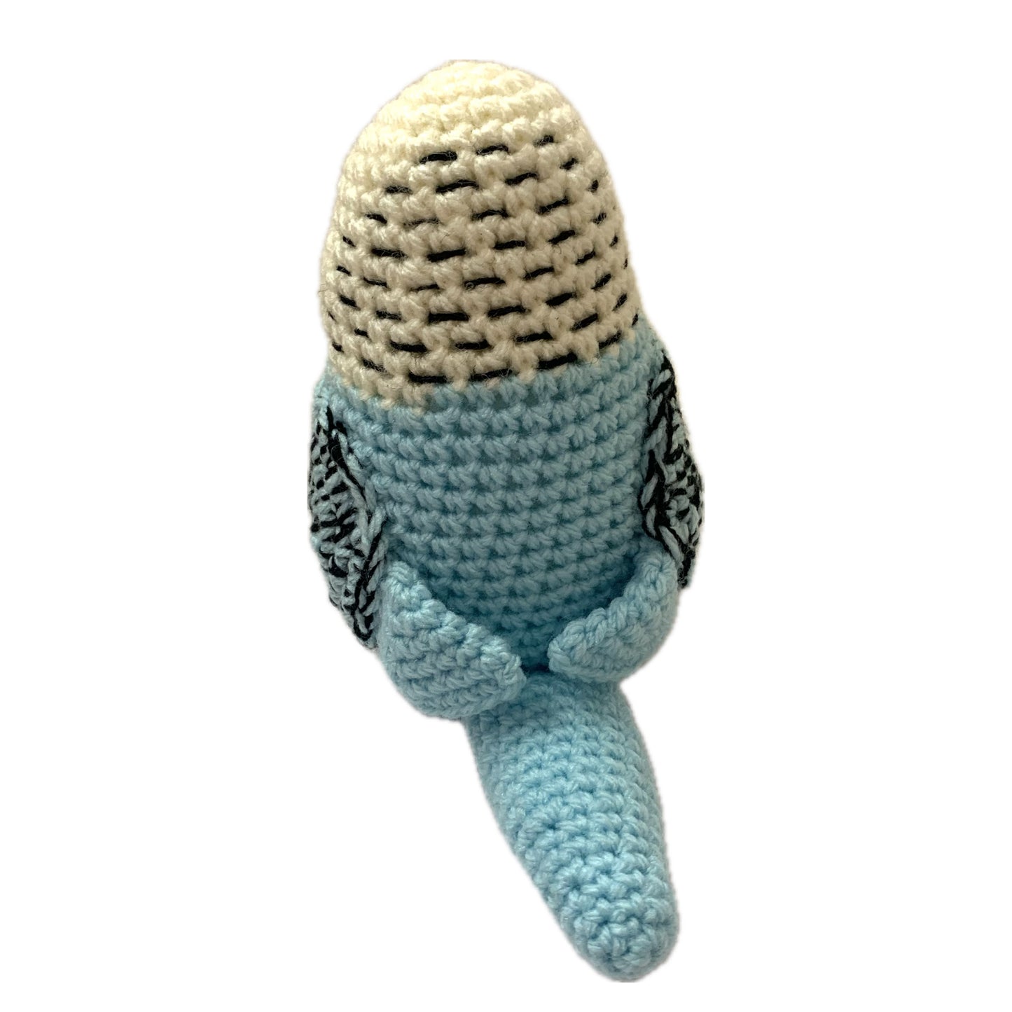 BEAKNITS- PALE BLUE CROCHETED BUDGIE