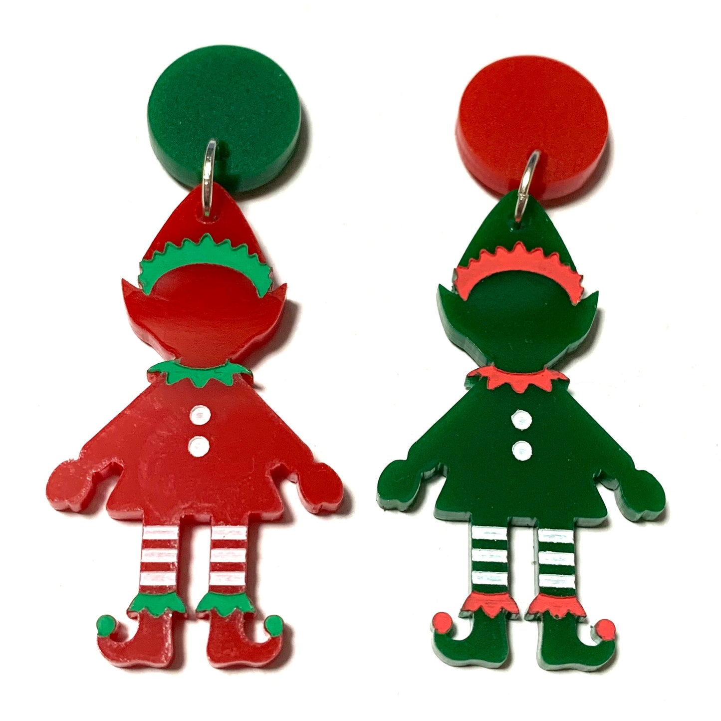 MAKIN' WHOOPEE - “Mismatched Elves” CHRISTMAS STUD DANGLES