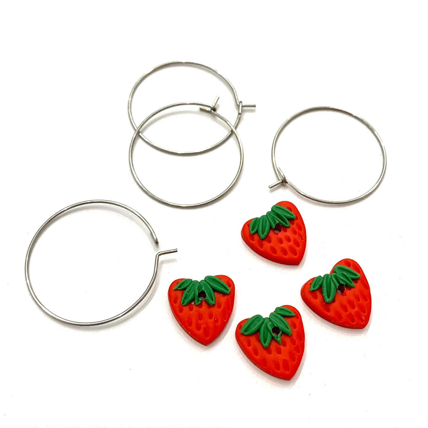 CRAFTED BY COURTNEY- Small Strawberry Hoop Earrings