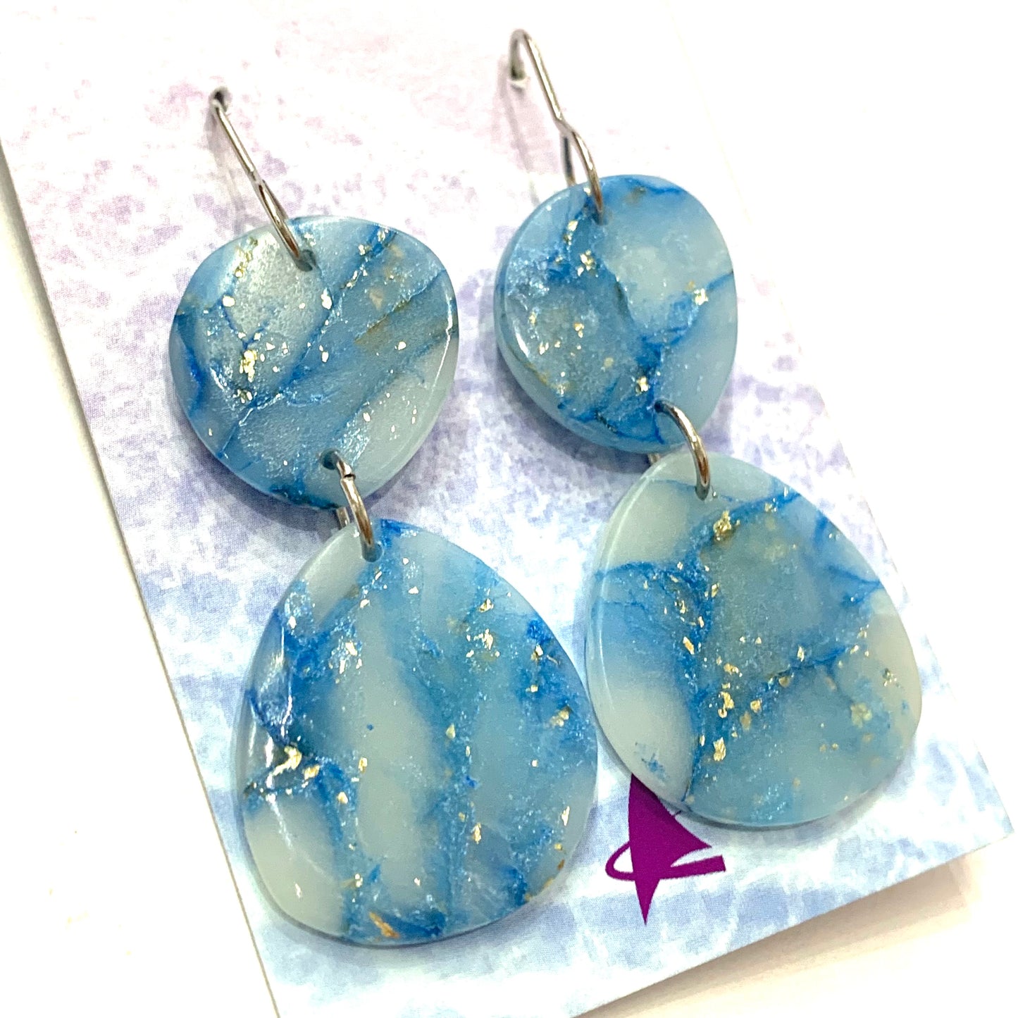 Sailvie Creations - Double Blue Water Hook Dangle Earrings