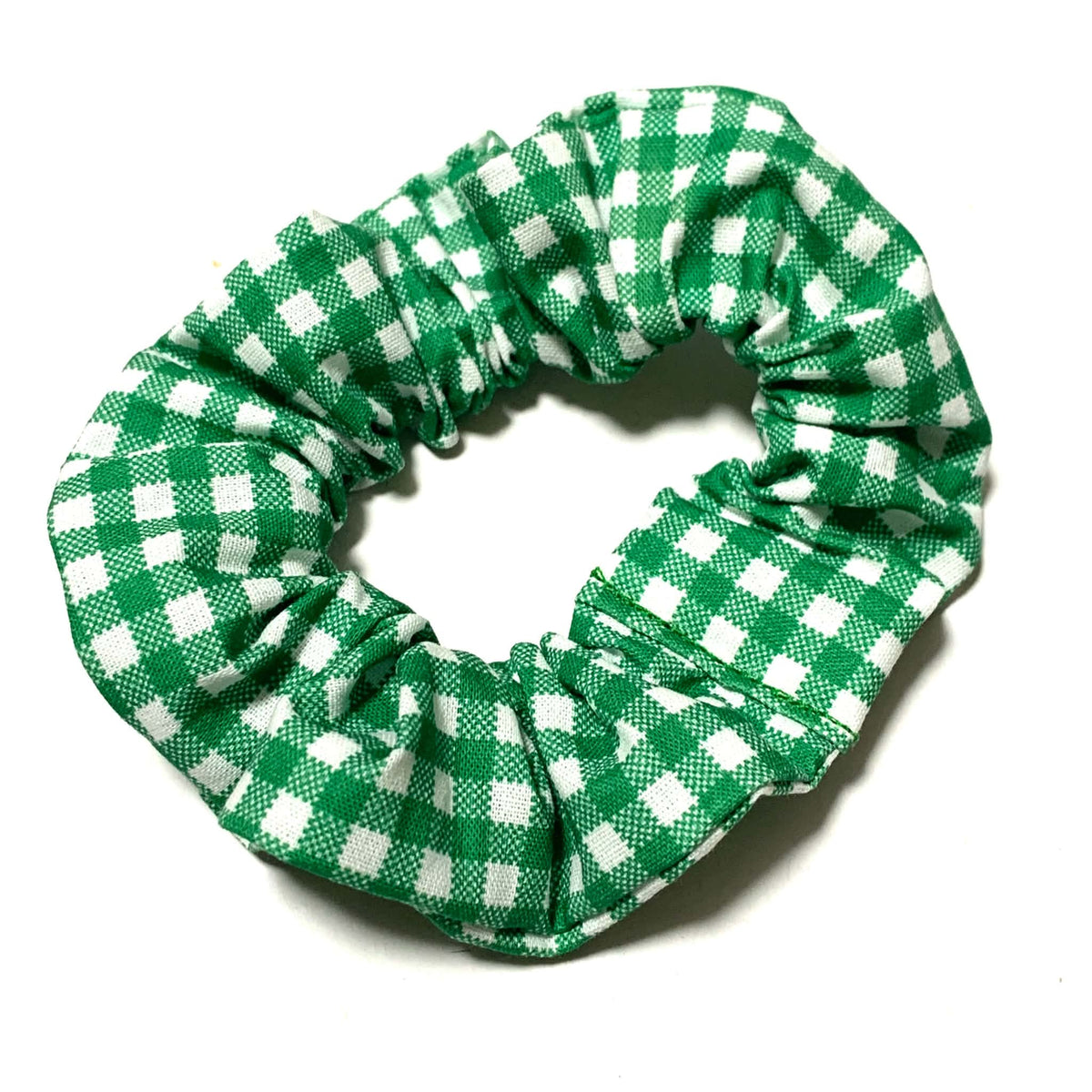 MUMMA WHOOPEE - Regular "Green Gingham"- Christmas Scrunchies