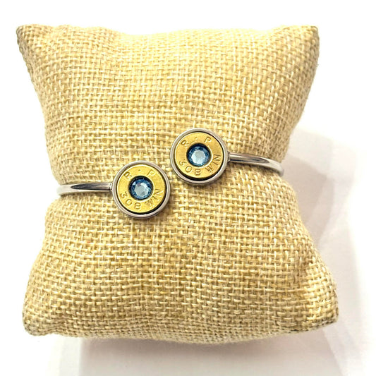 WILD BRASS- Bracelets- Light Blue Swarovski Crystals