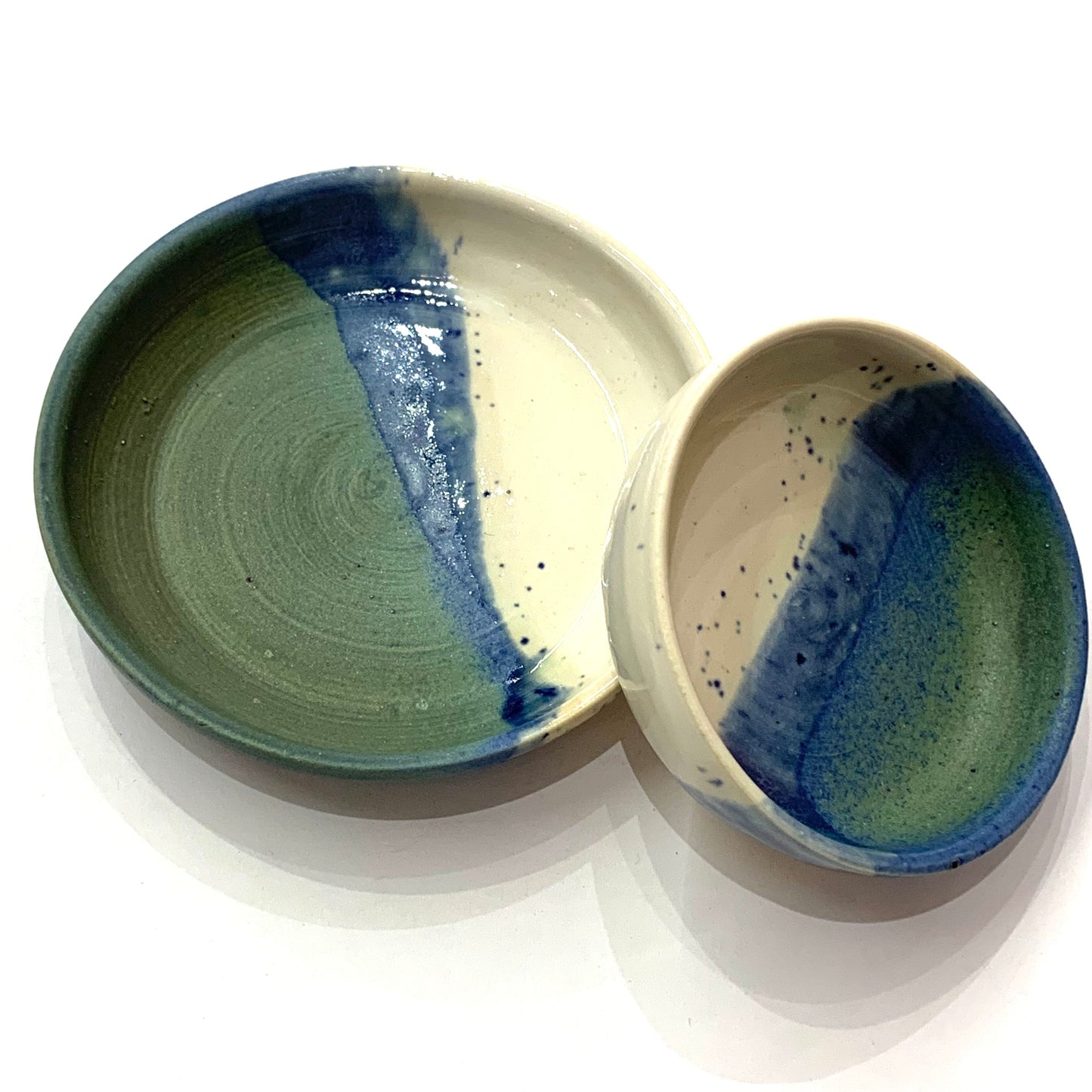 EARTH BY HAND- Set of 2 Tapas/Trinket Dishes- #1